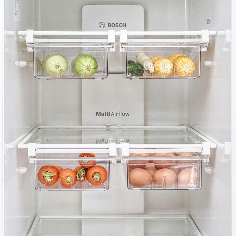Boite de rangement frigo - suspendue et coulissante.