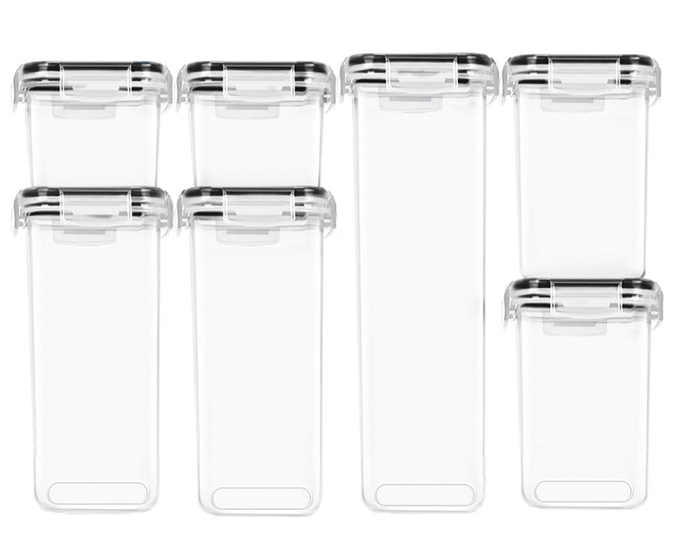 7 boîtes de rangement plastique - Couvercle hermétique pour céréales