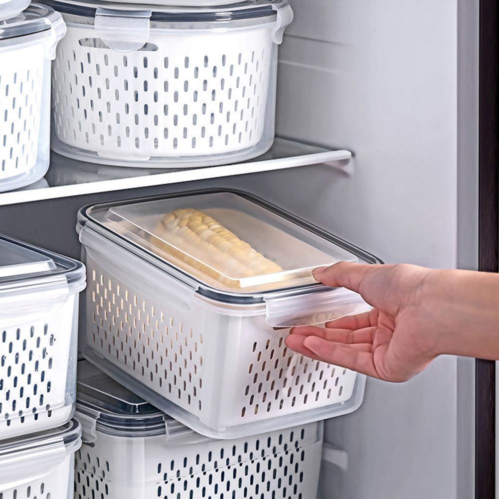 Boite de rangement frigo - Hermétique avec égouttoir