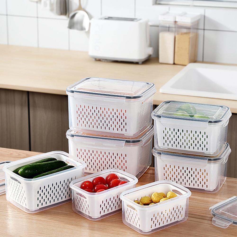 Boite de rangement frigo - Hermétique avec égouttoir