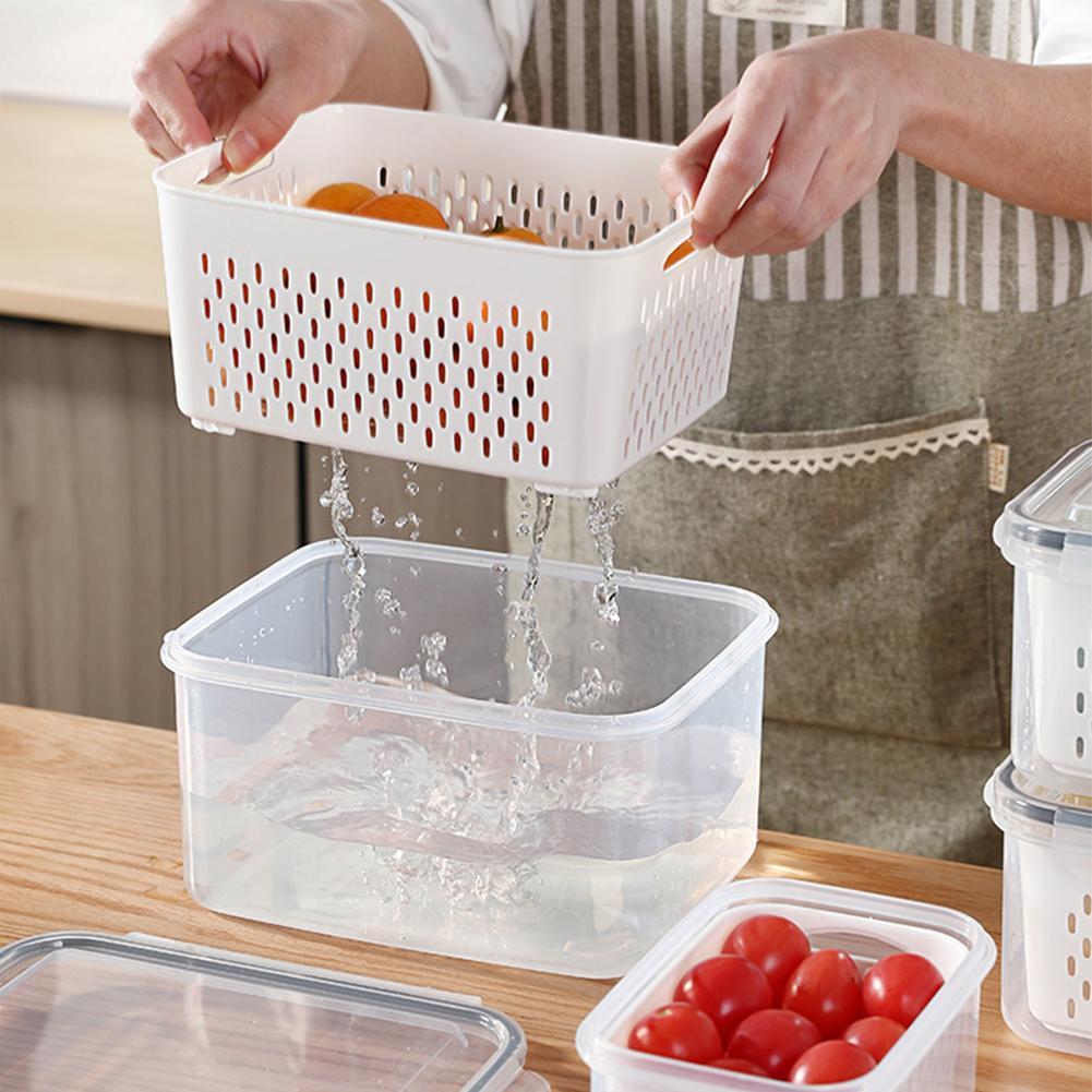Boite de rangement frigo - Hermétique avec égouttoir