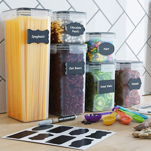 7 boîtes de rangement plastique - Couvercle hermétique pour céréales